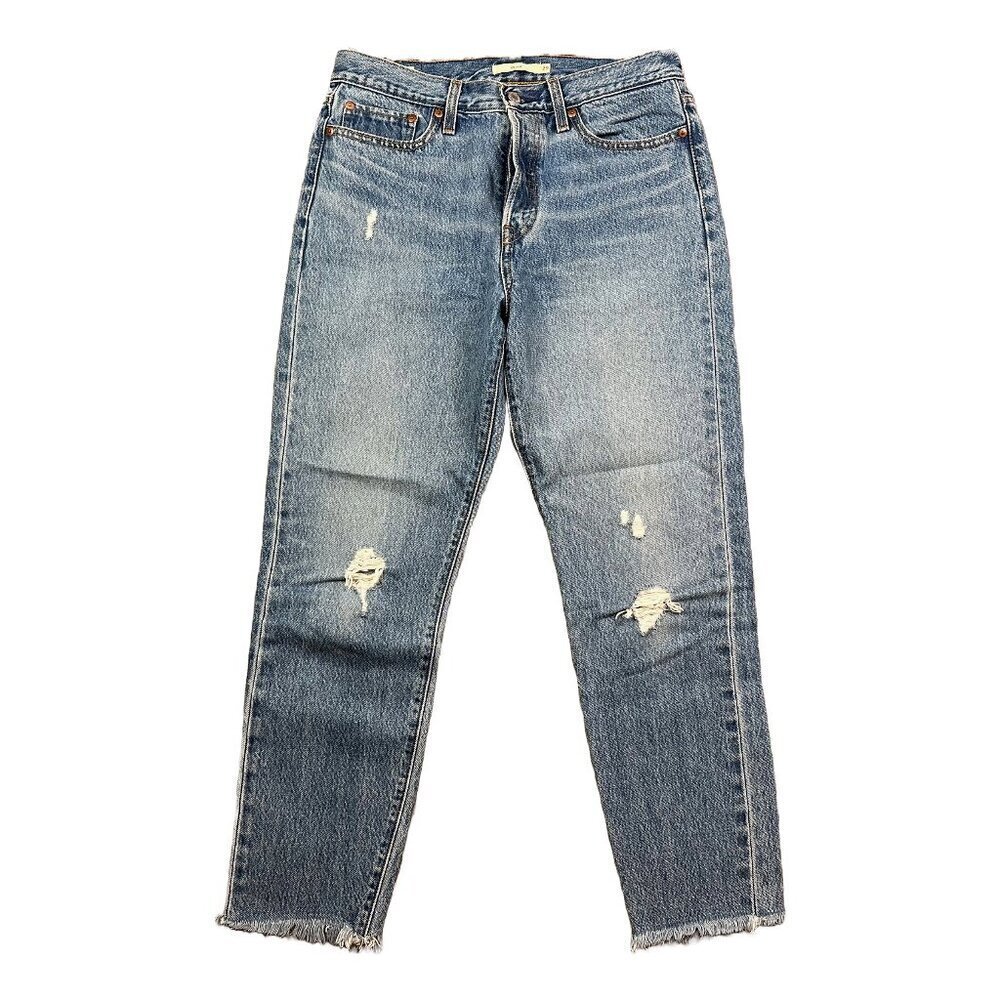 Levi's Medium Wash Distressed Wedgie Raw Hem Denim Jeans Women's Size 29
